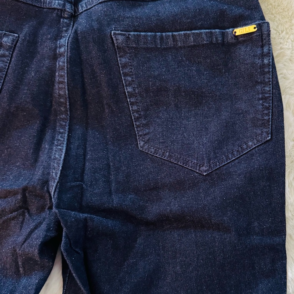G.I.L.I. Women's Straight Leg Jeans - Dark Blue - Picture 8 of 9